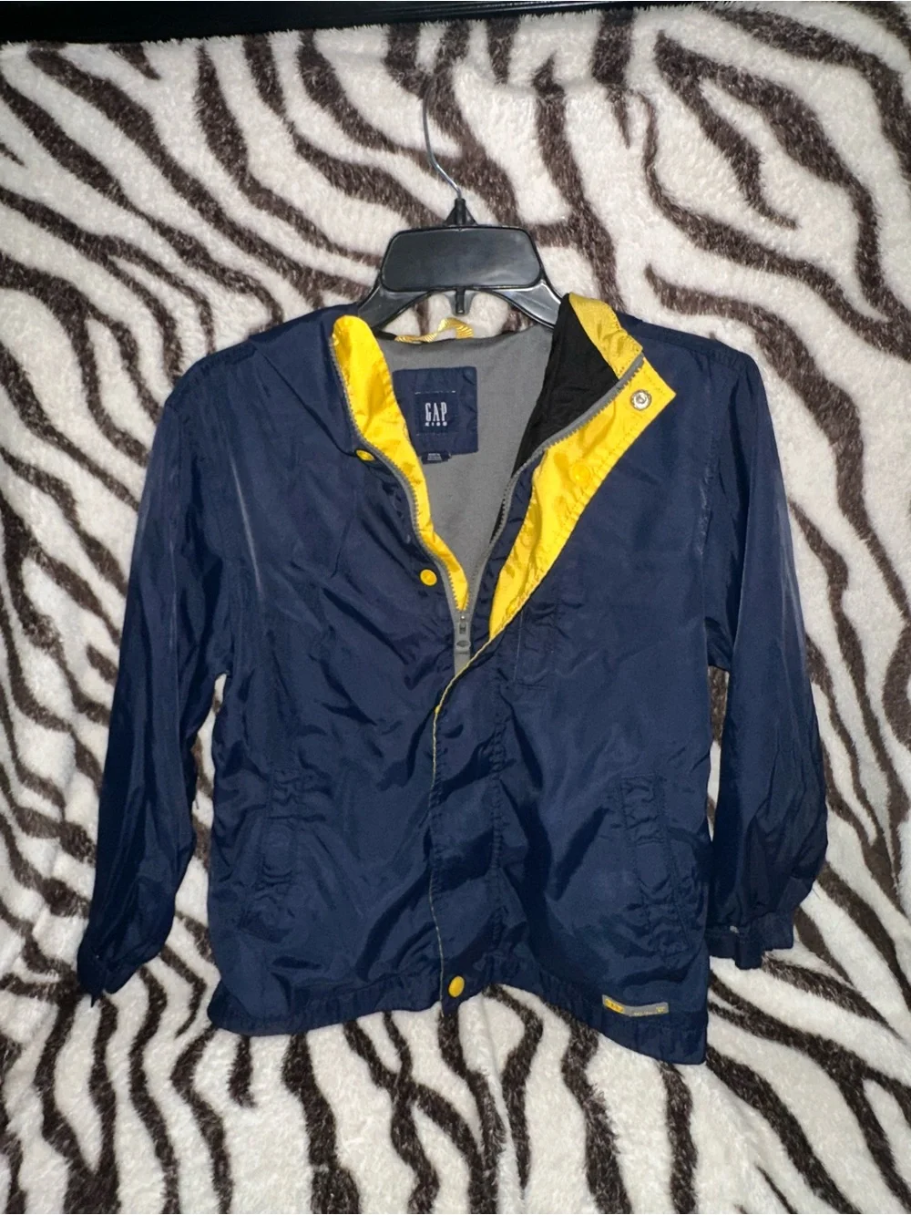 Kids GAP Navy Raincoat with Yellow Lining